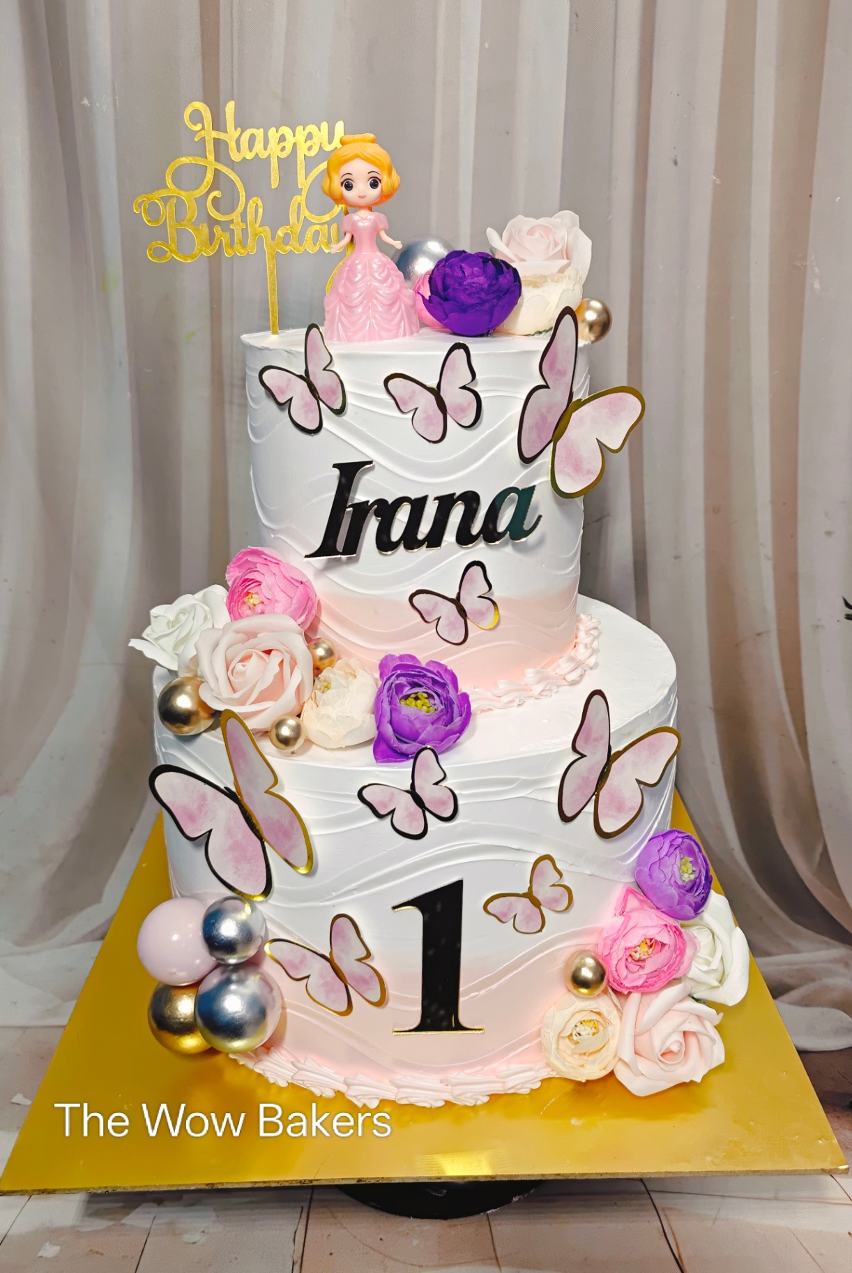 Butterfly Floral Princess Theme Cake