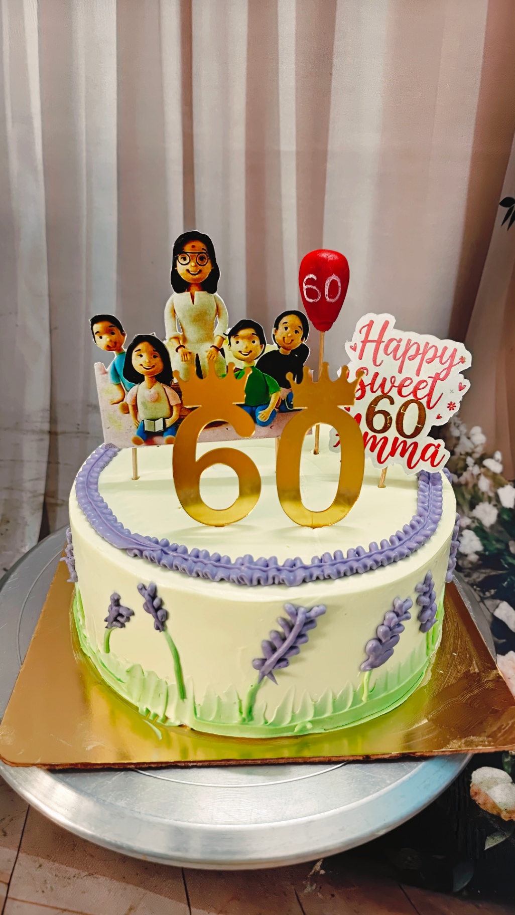 60th Birthday Lavender Family Budget Cake