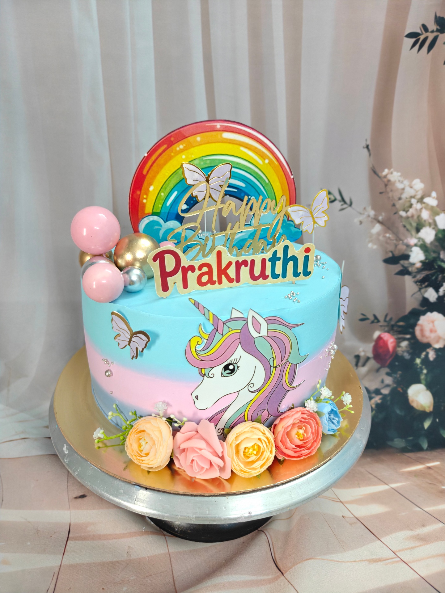 Unicorn Rainbow Budget Cake