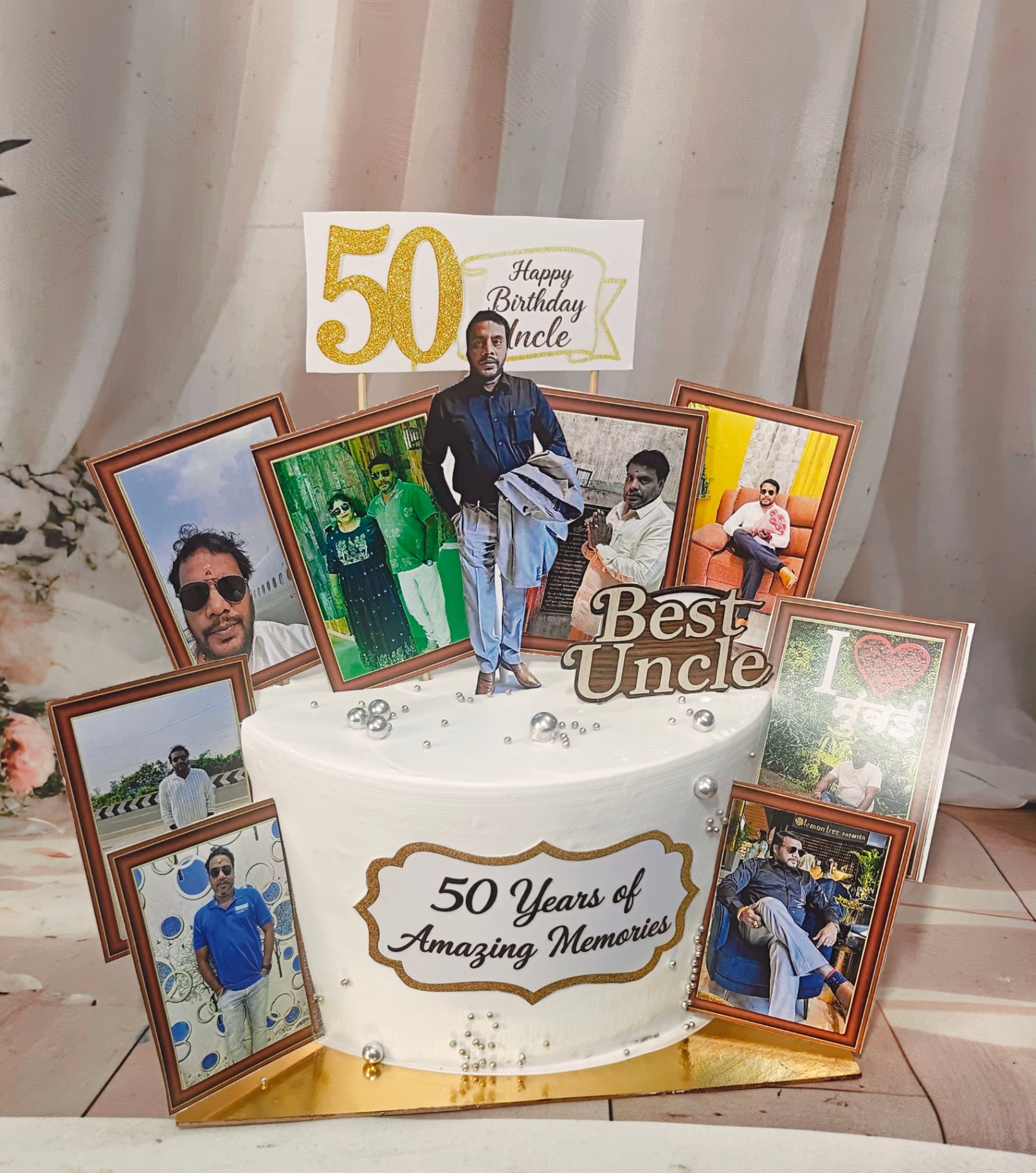 50 Years Memories Photo Budget Cake