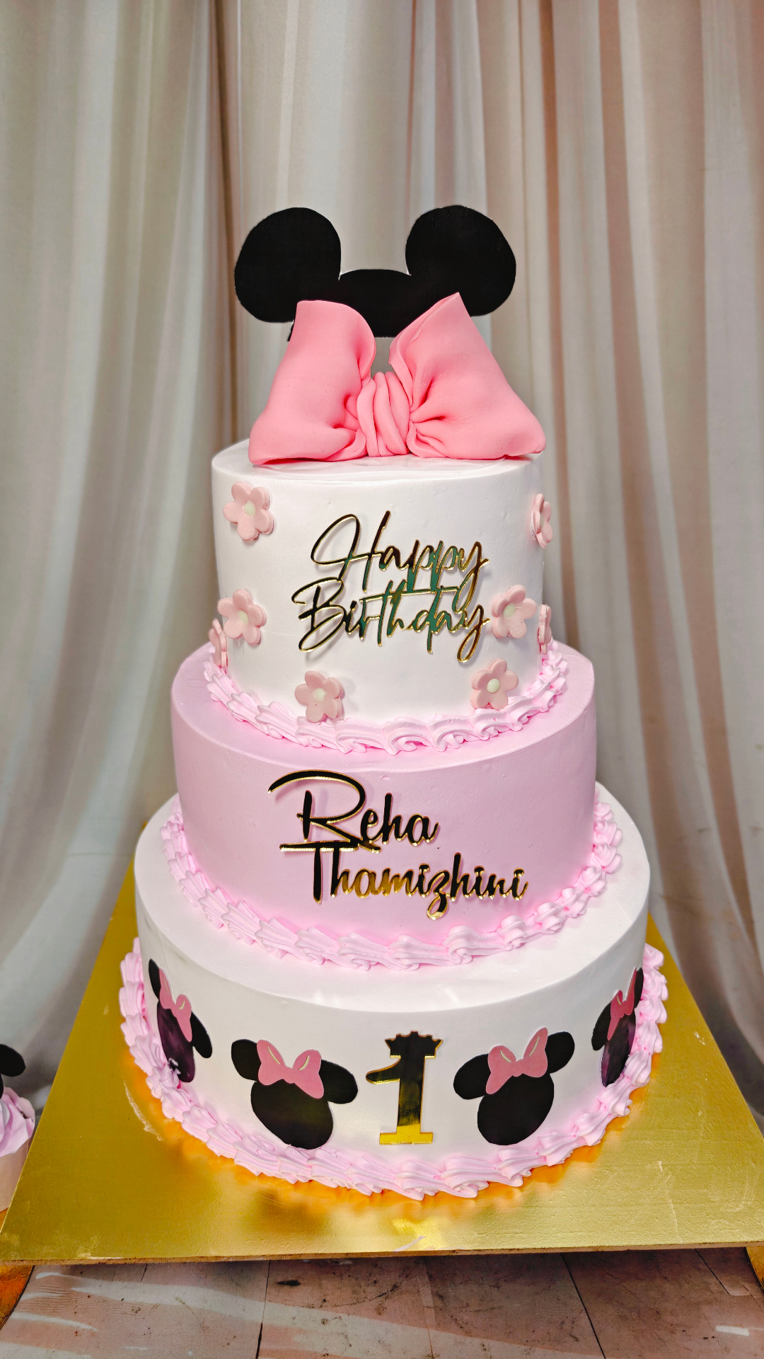 Minnie Mouse Three Tier Birthday Cake