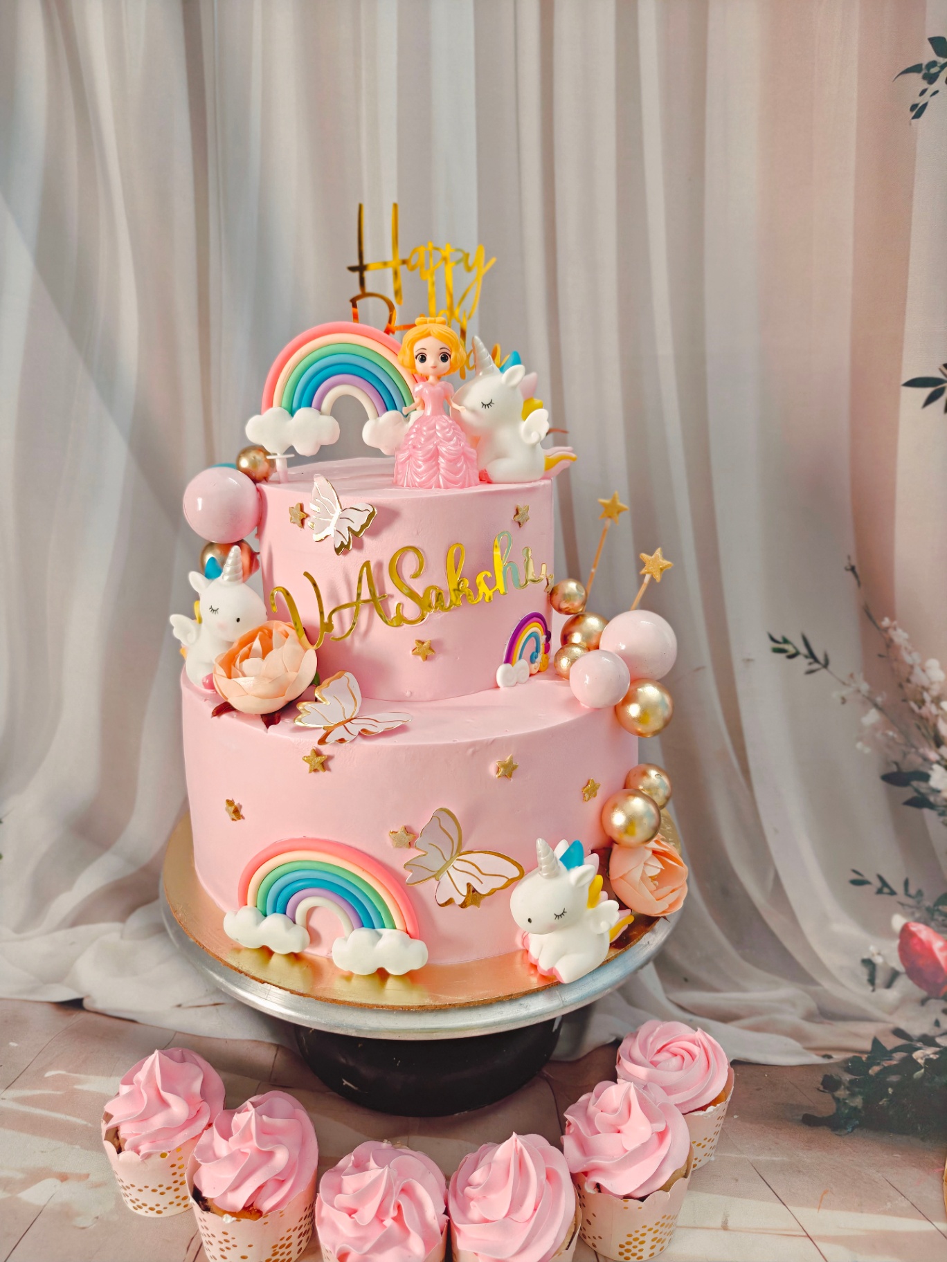 Unicorn Rainbow Princess Cake