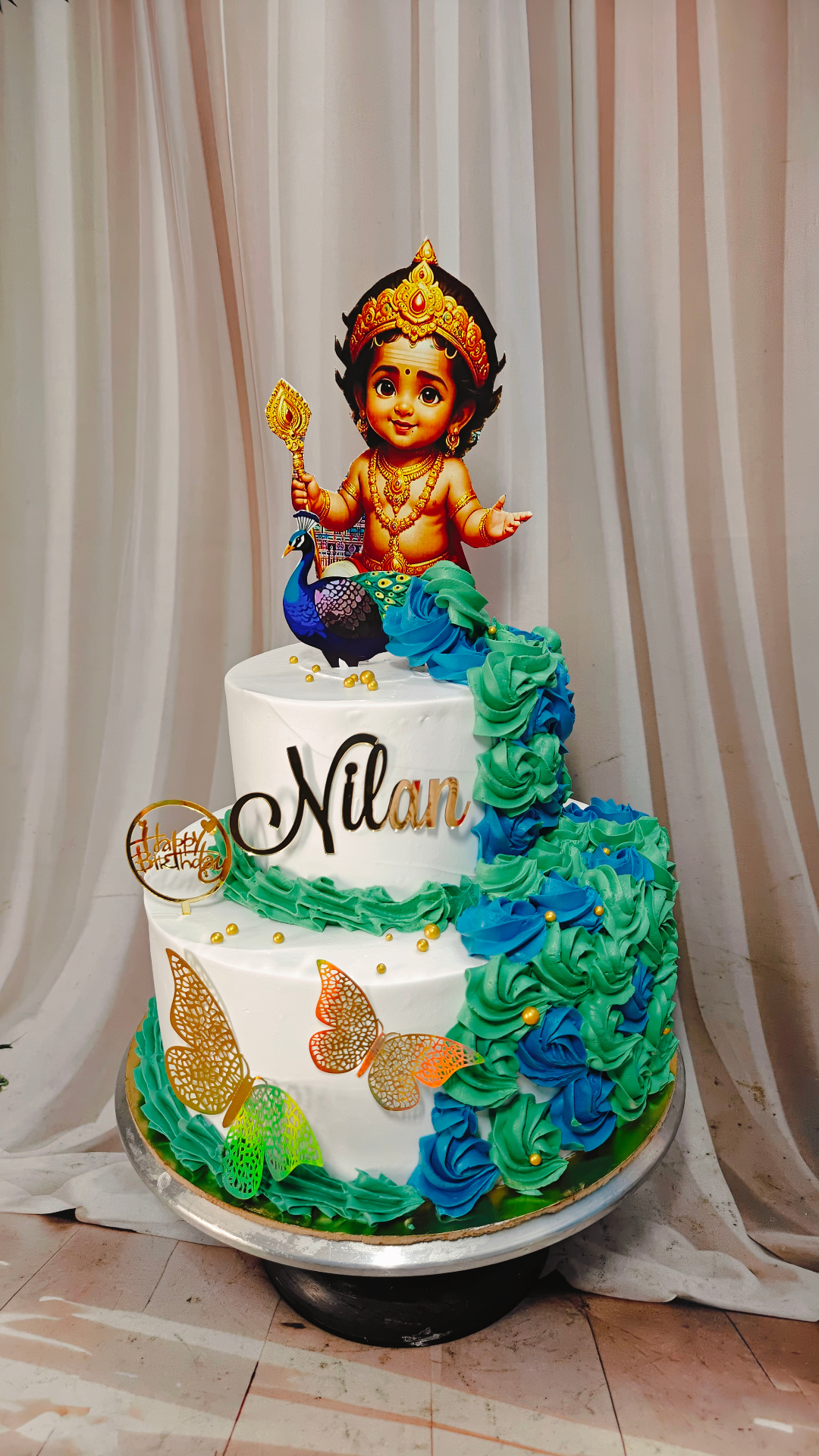 Murugan Peacock Birthday Cake