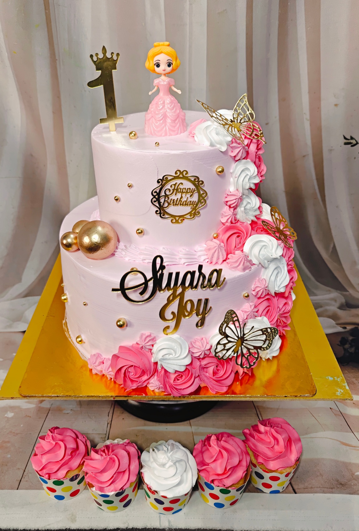 Princess Pink Rosette Theme Cake