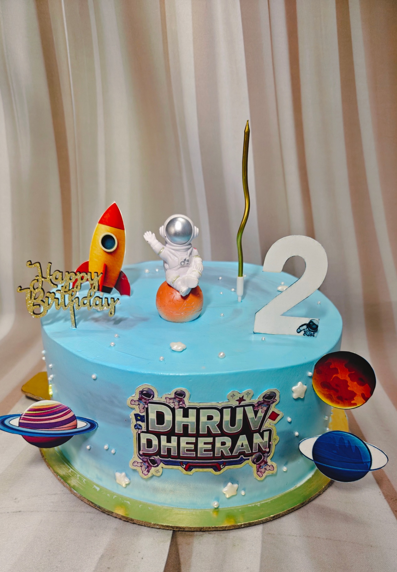 Space Astronaut 2nd Birthday Budget Cake