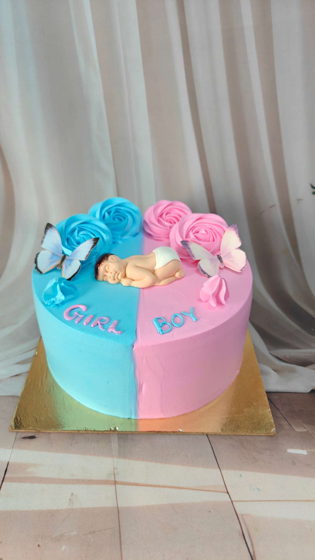 Girl or Boy Gender Reveal Budget Cake